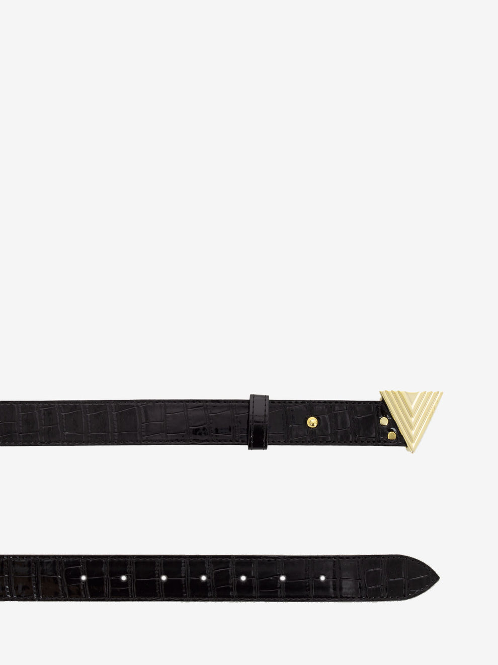 Black crocodile print belt