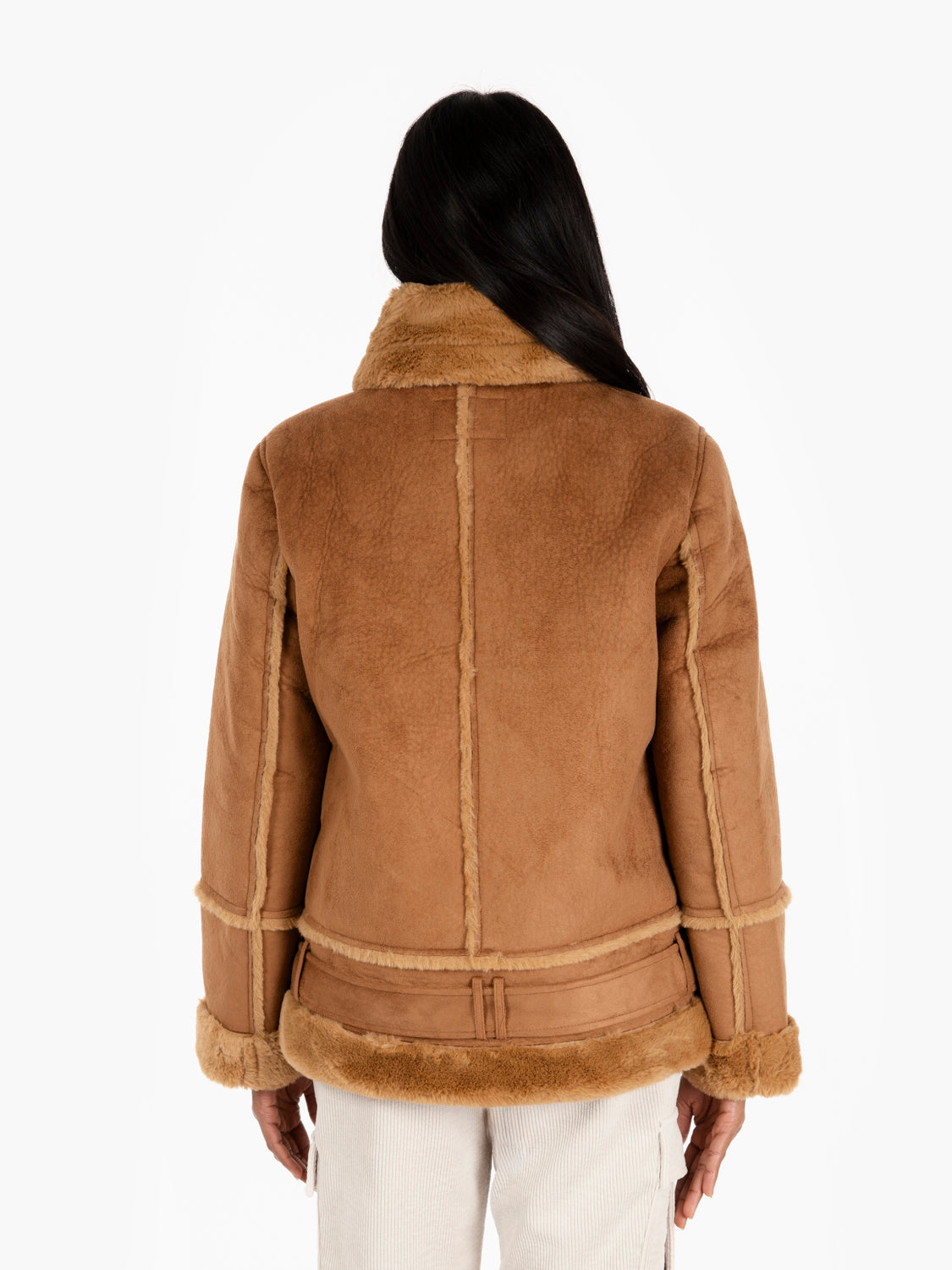 Eco-sheepskin biker model camel