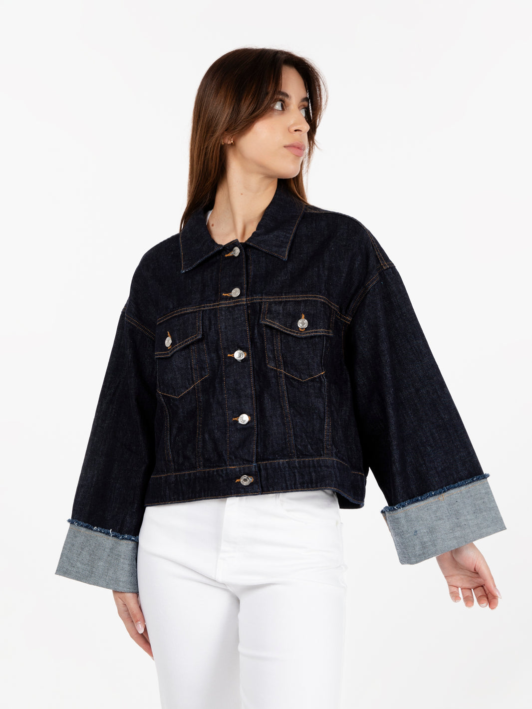 Giacca in denim over blu