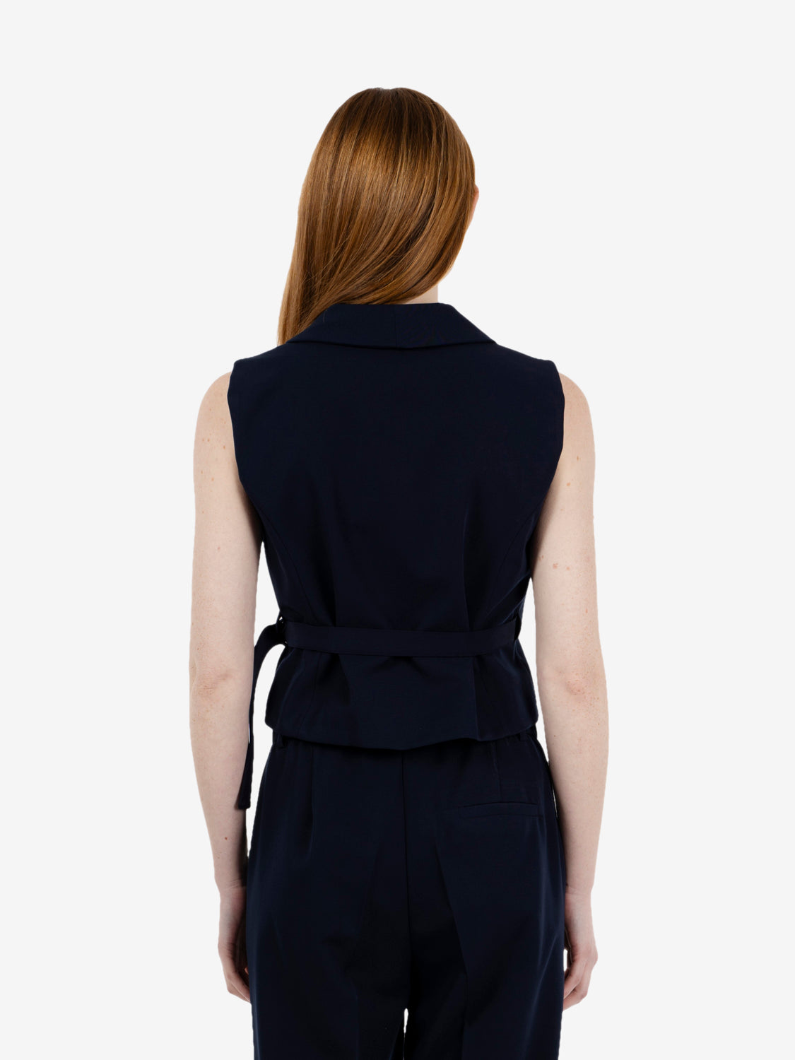 Gilet con cintura blu