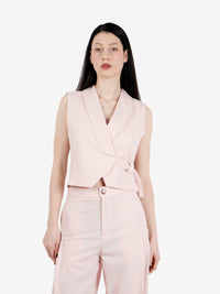 Gilet con cintura rosa