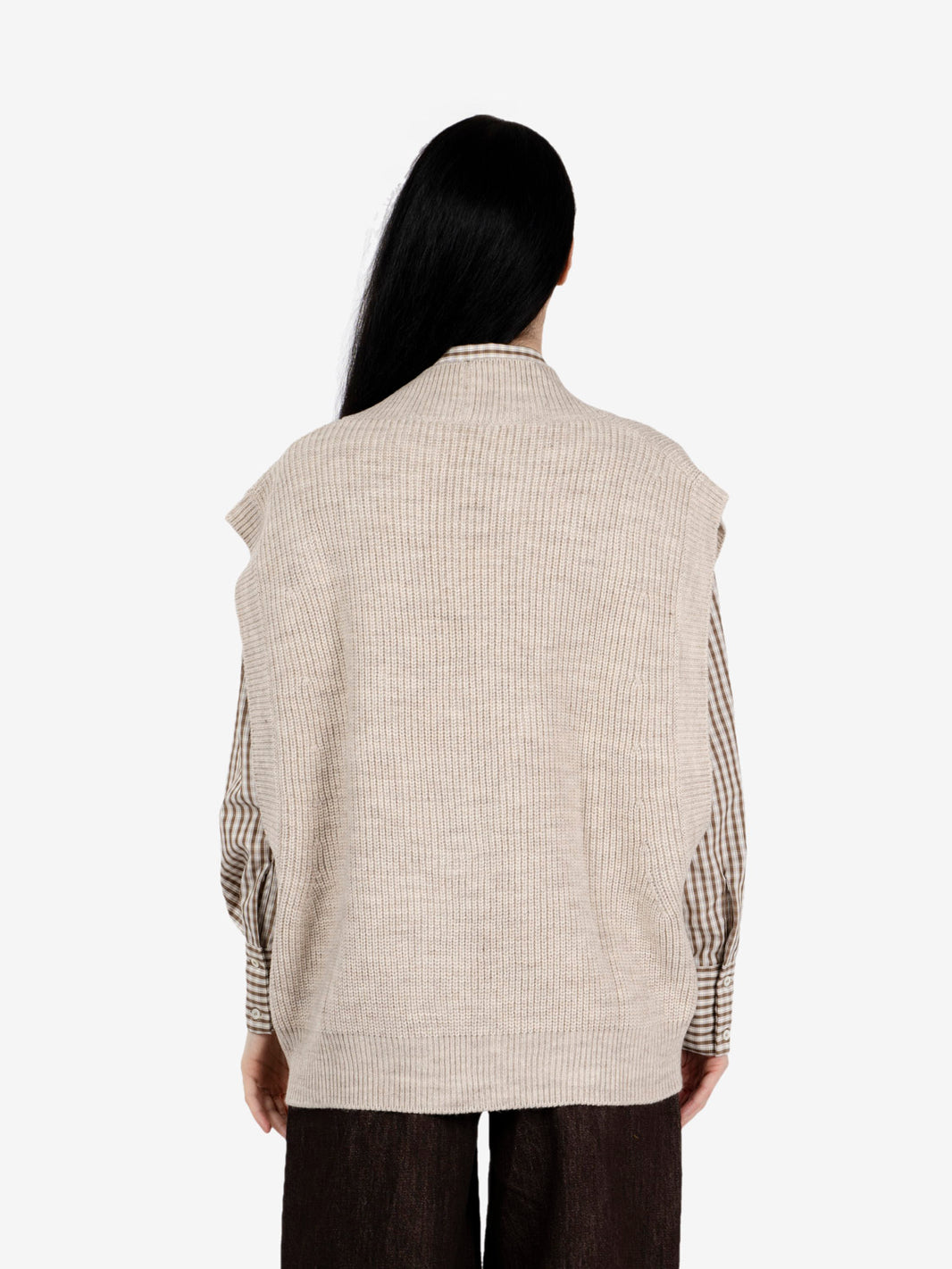 Gilet in maglia beige melange