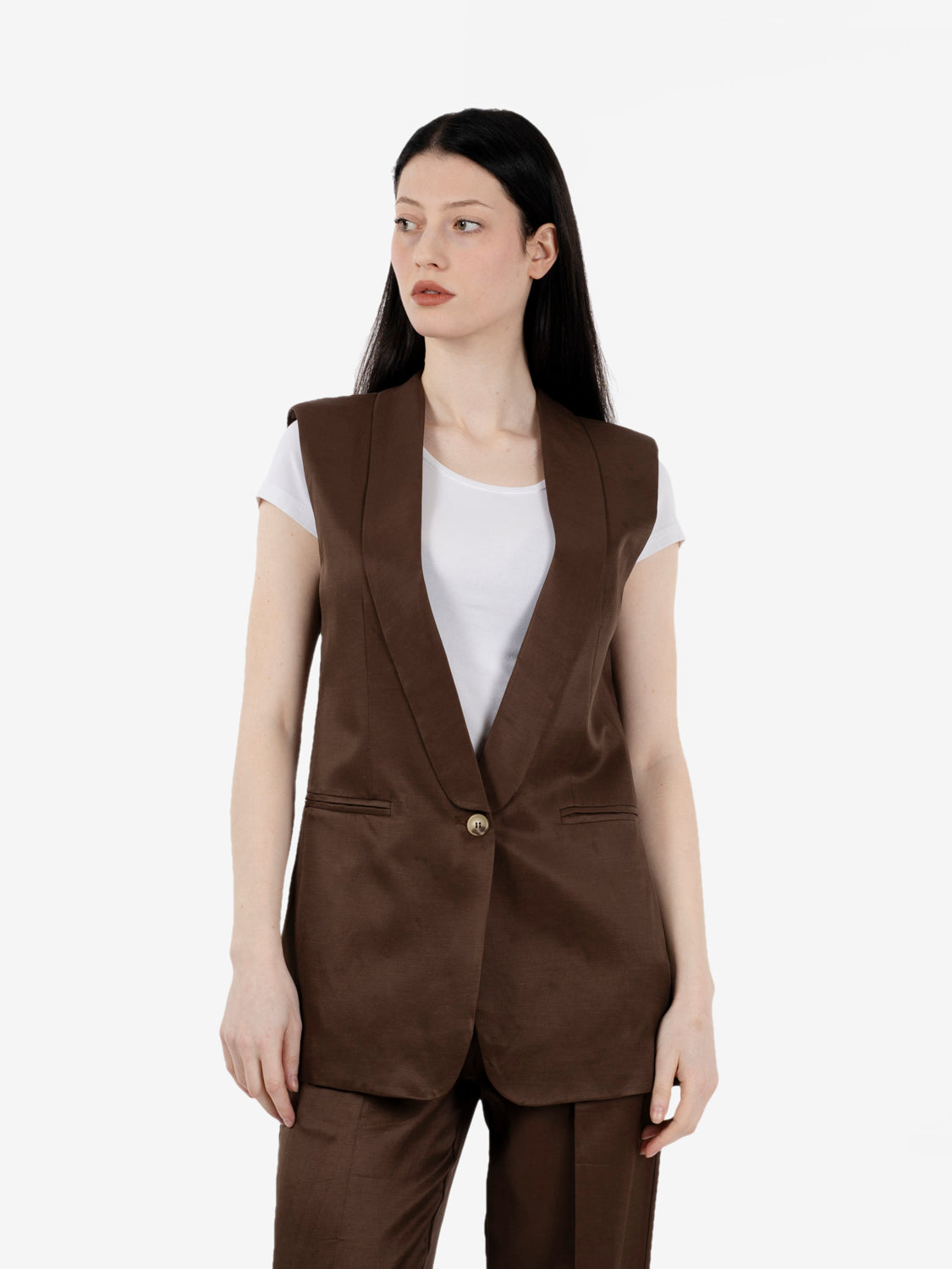 Gilet elegante moro