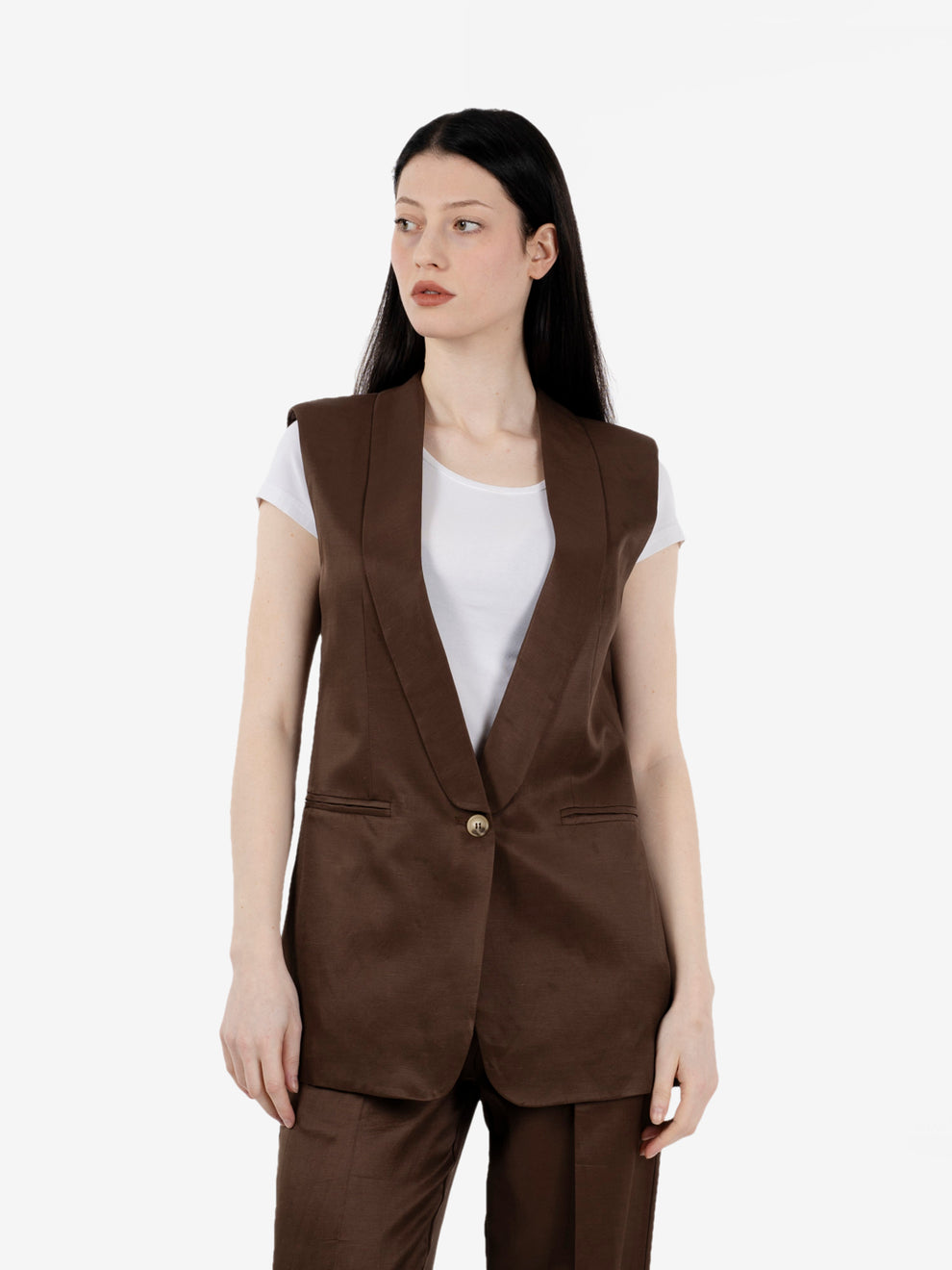 Gilet elegante moro