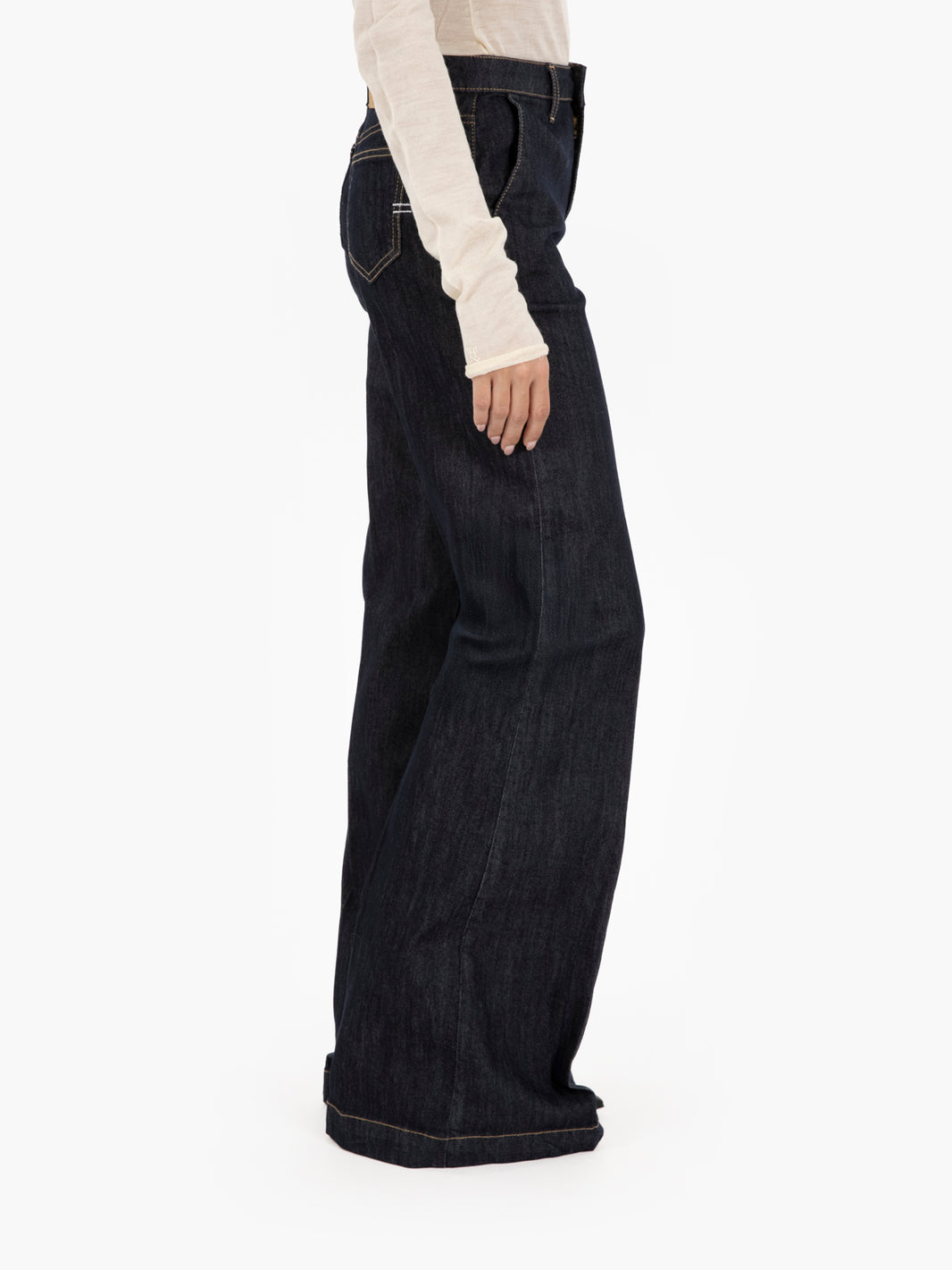 Jeans a palazzo Elena blu rinse
