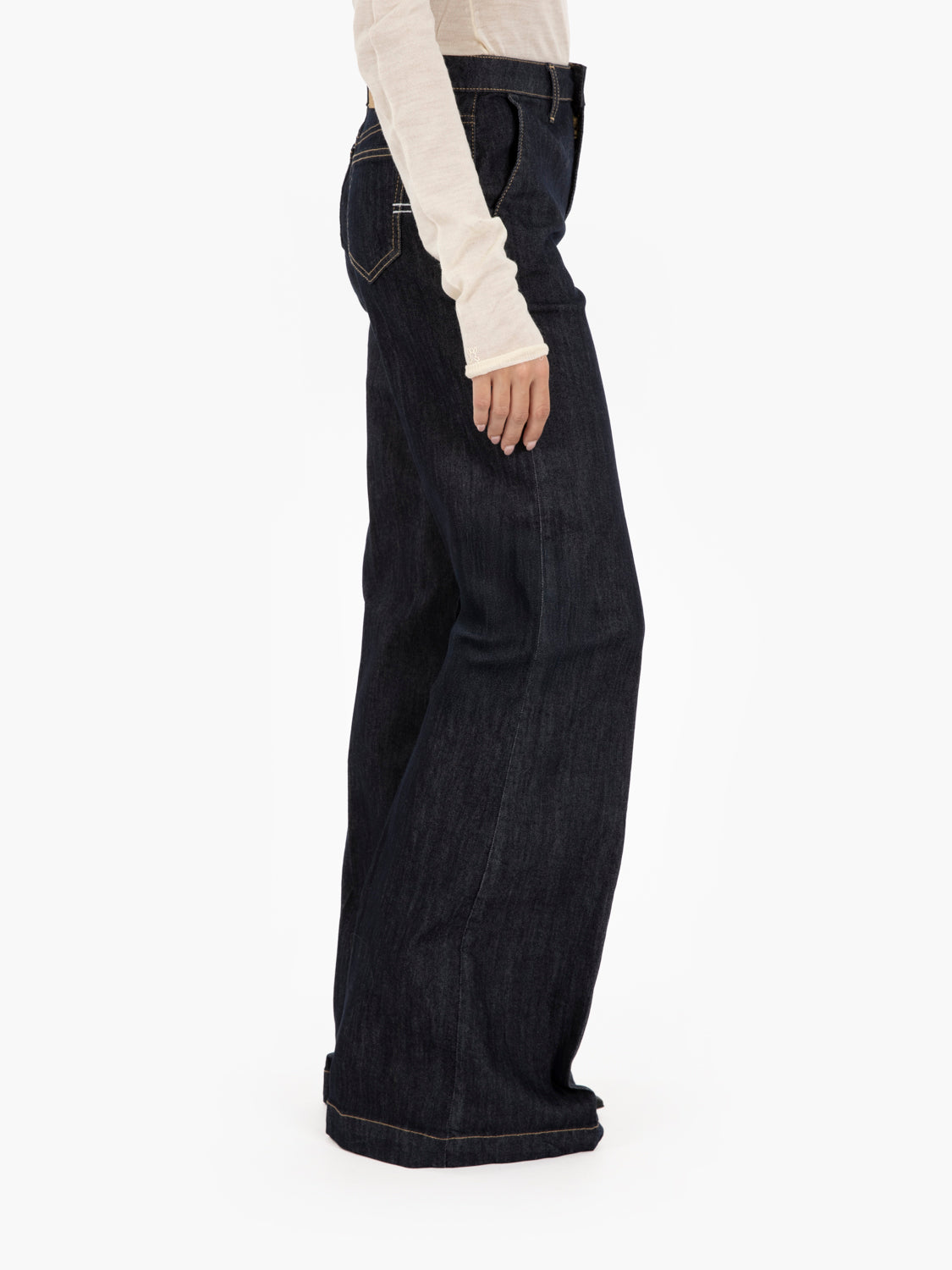 Jeans a palazzo Elena blu rinse