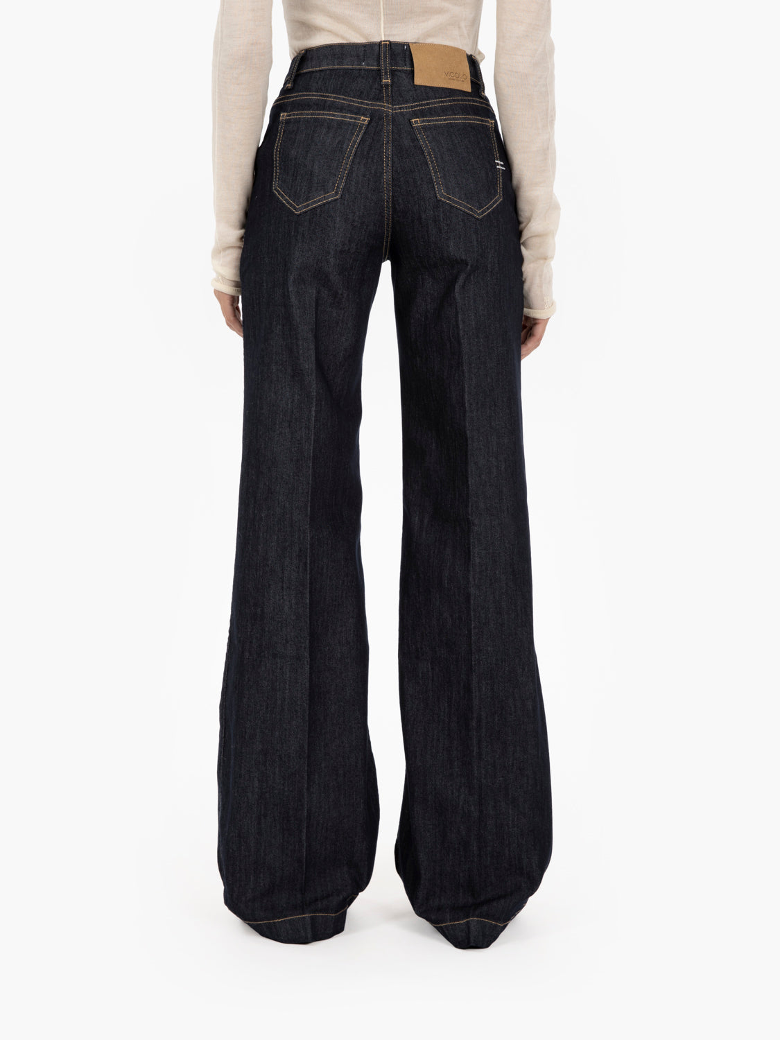 Jeans a palazzo Elena blu rinse
