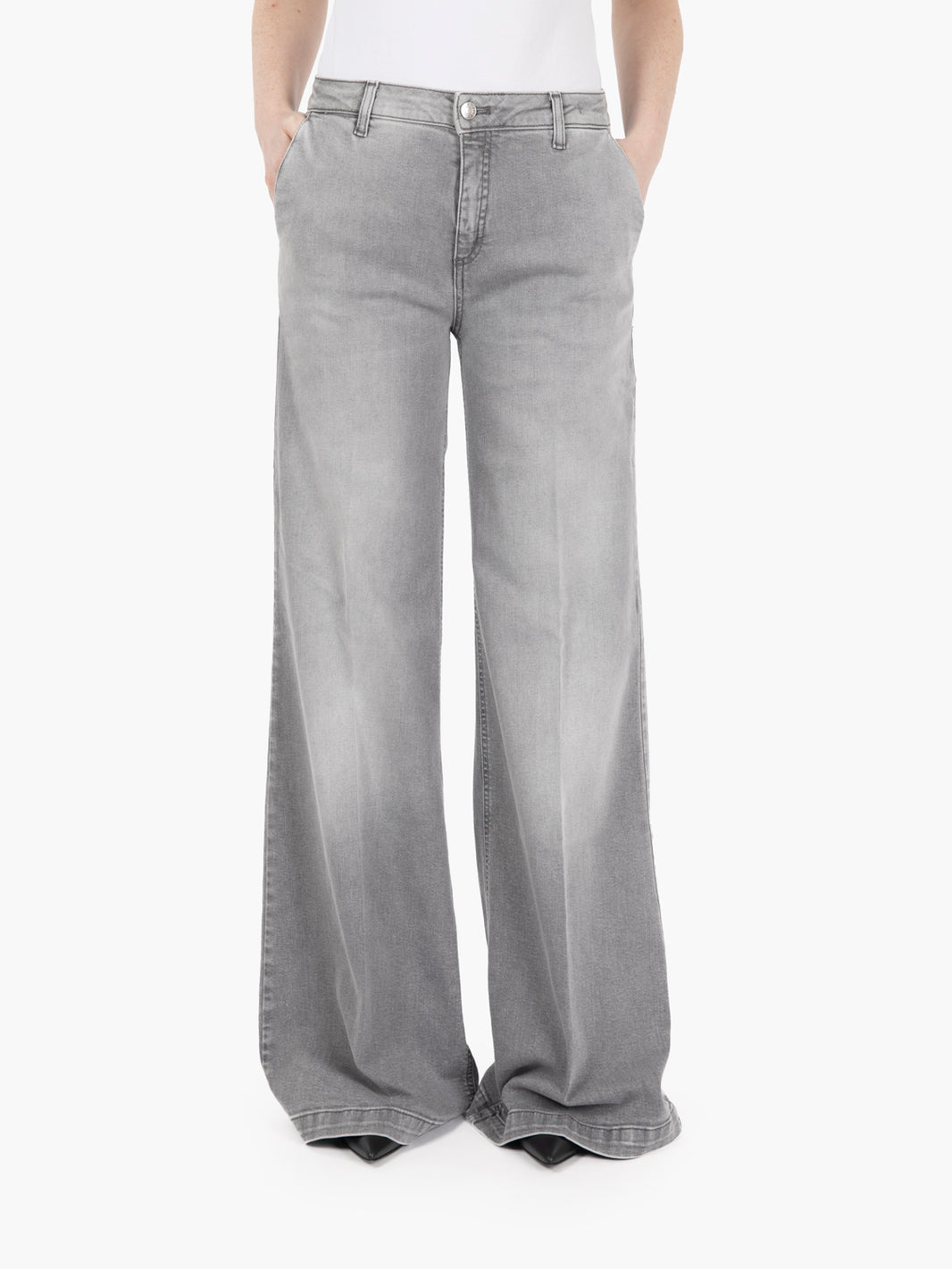 Jeans a palazzo Elena grigio