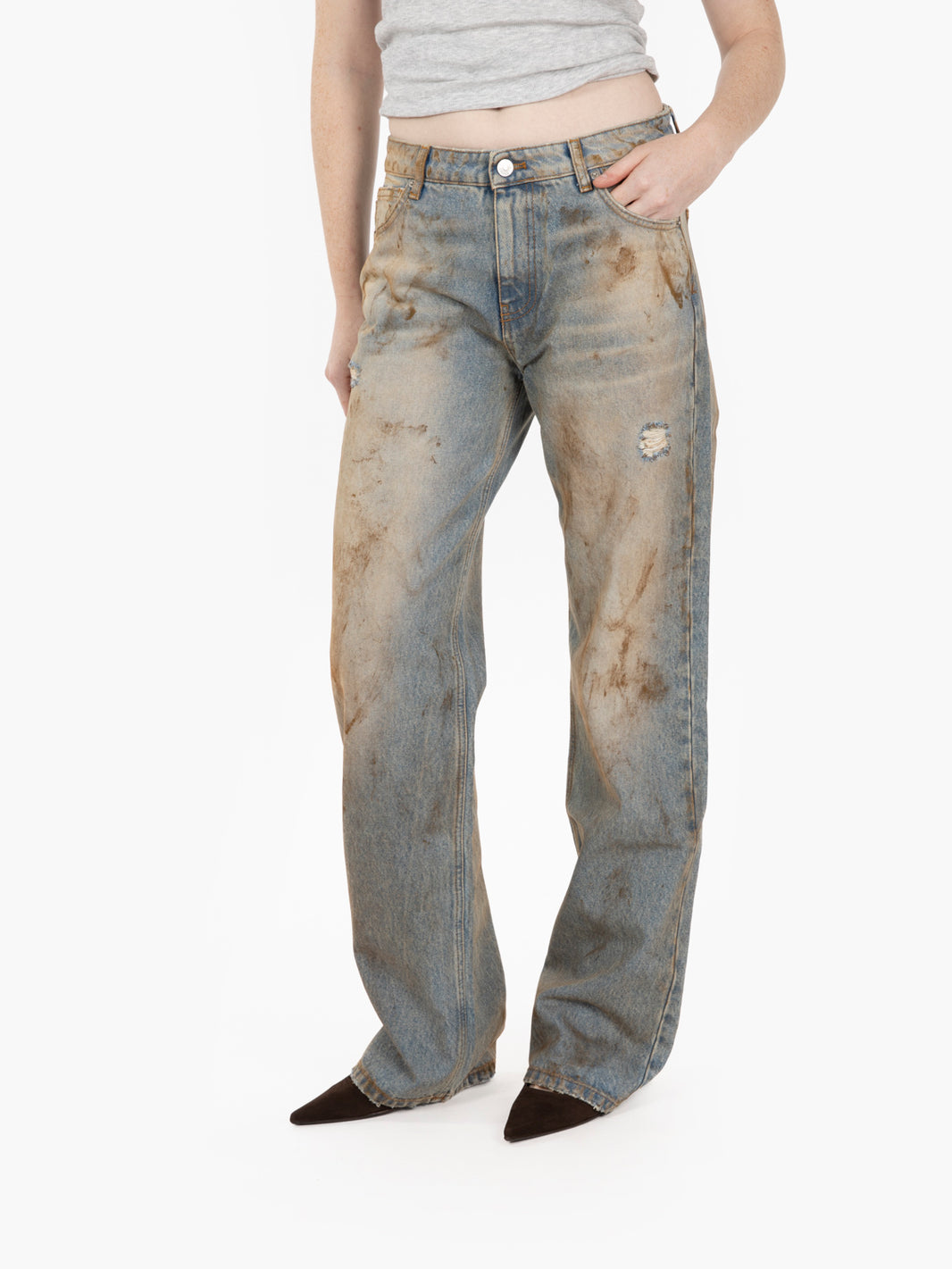 Alex jeans with a dirty denim effect
