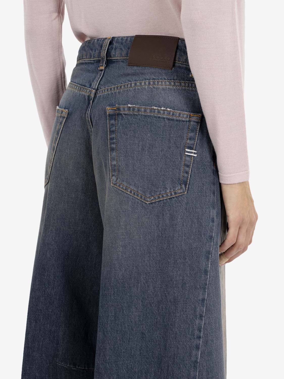 Jeans Maite wide leg denim blu