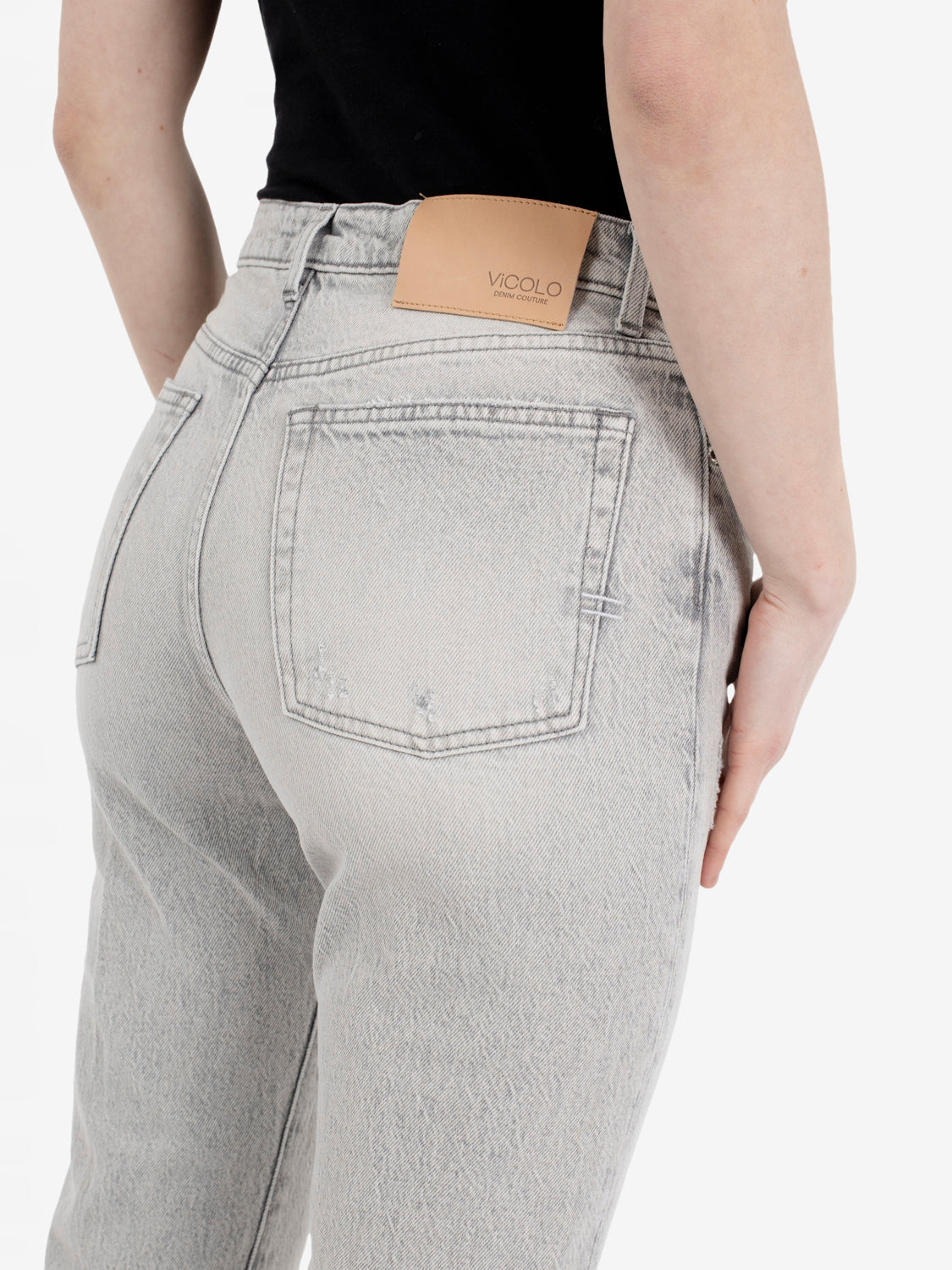 Bella mom fit grey denim jeans