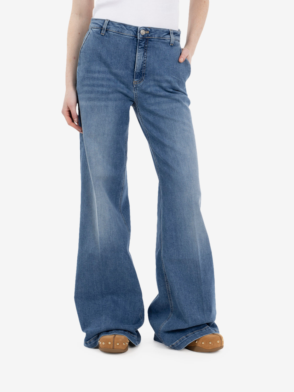 Jeans Elena palazzo blu denim