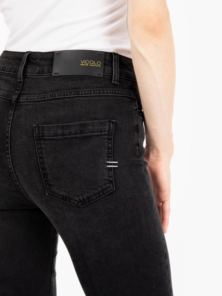 VICOLO - Jeans Gisele flare denim nero