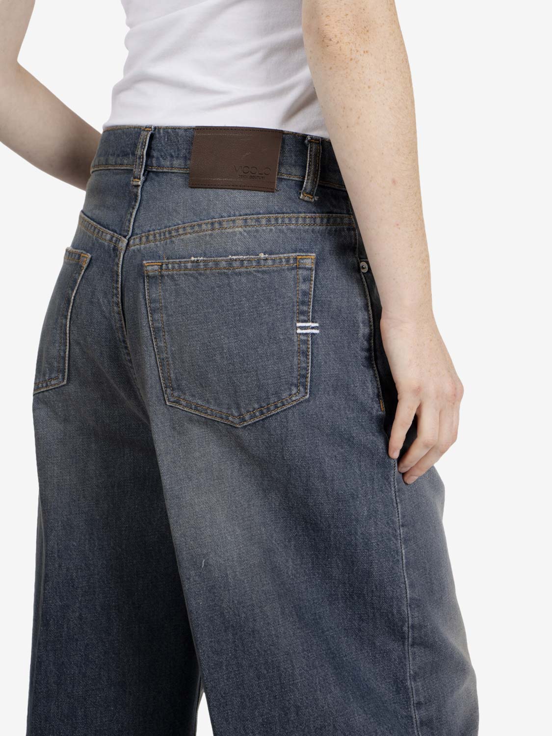 Jeans Laila balloon denim blu medio