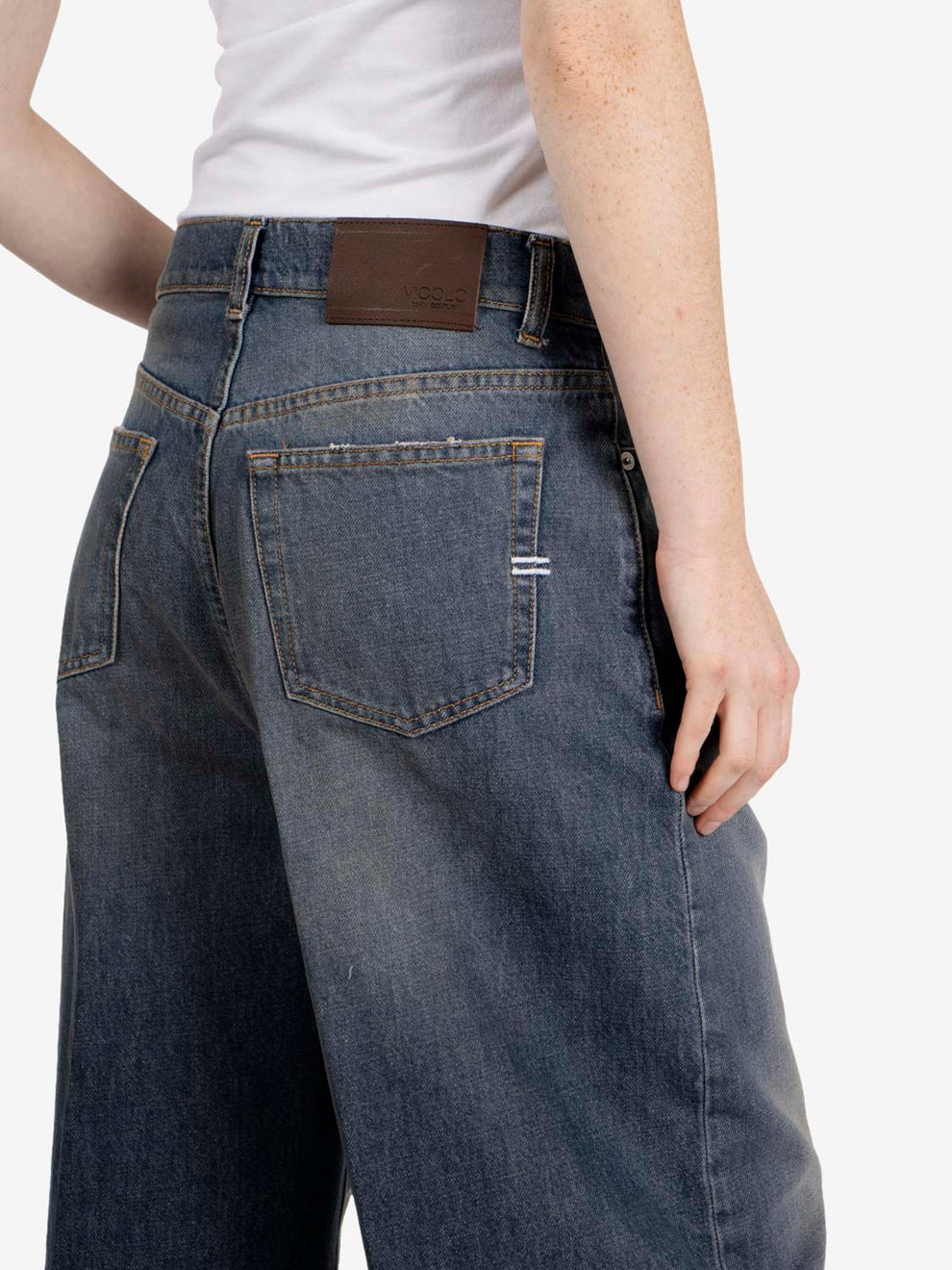 Jeans Laila balloon denim blu medio