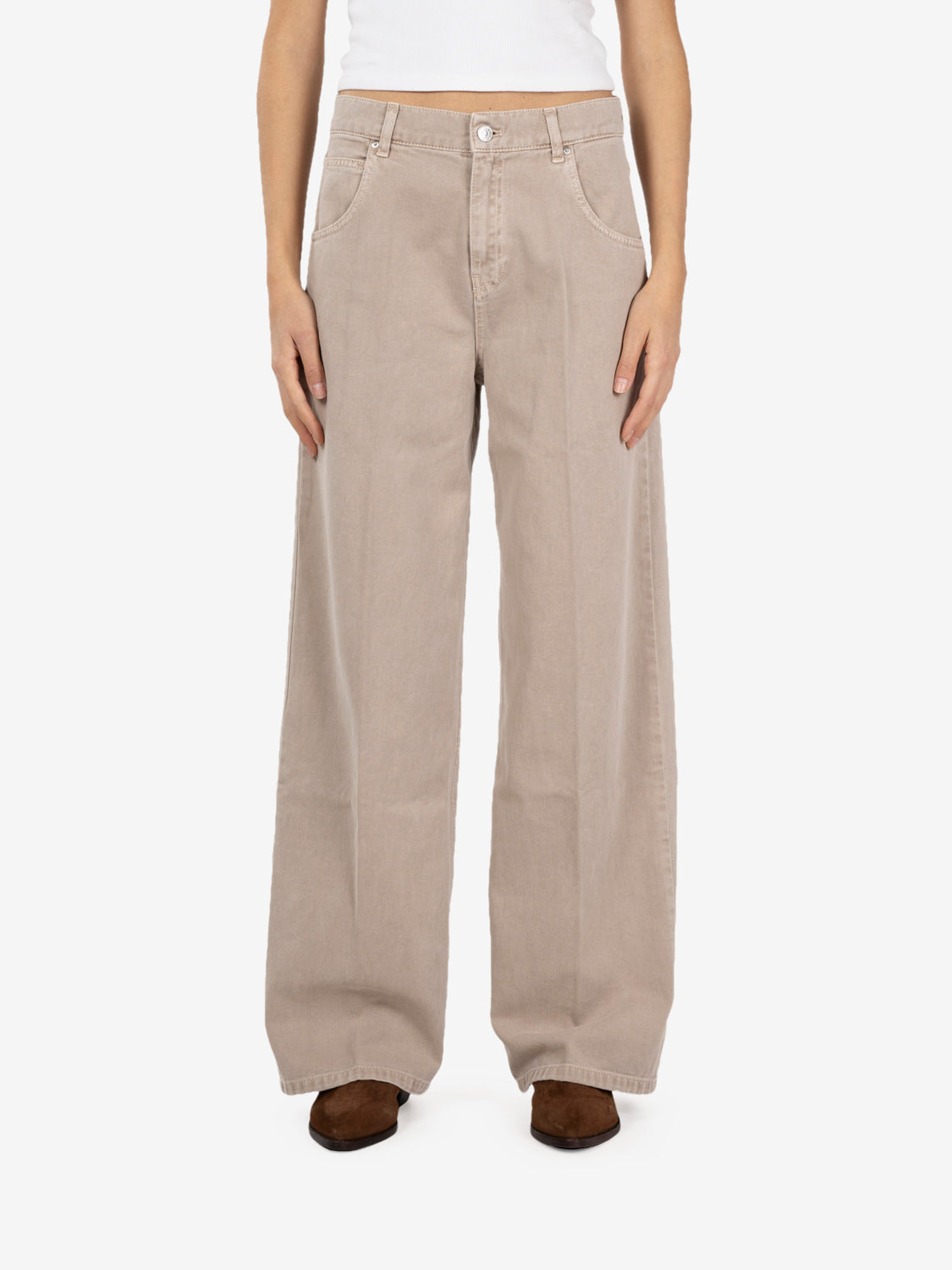 Jeans Mia wide taupe