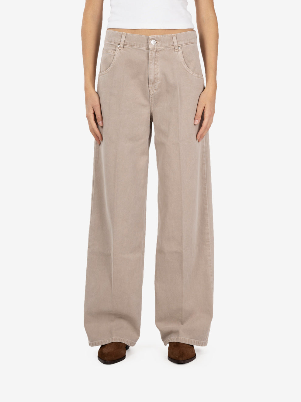 Jeans Mia wide taupe