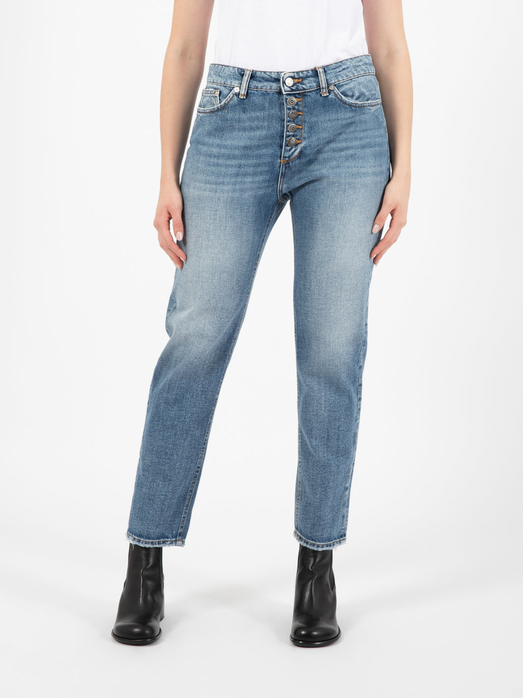 Jeans Piper dettaglio bottoni blu medio
