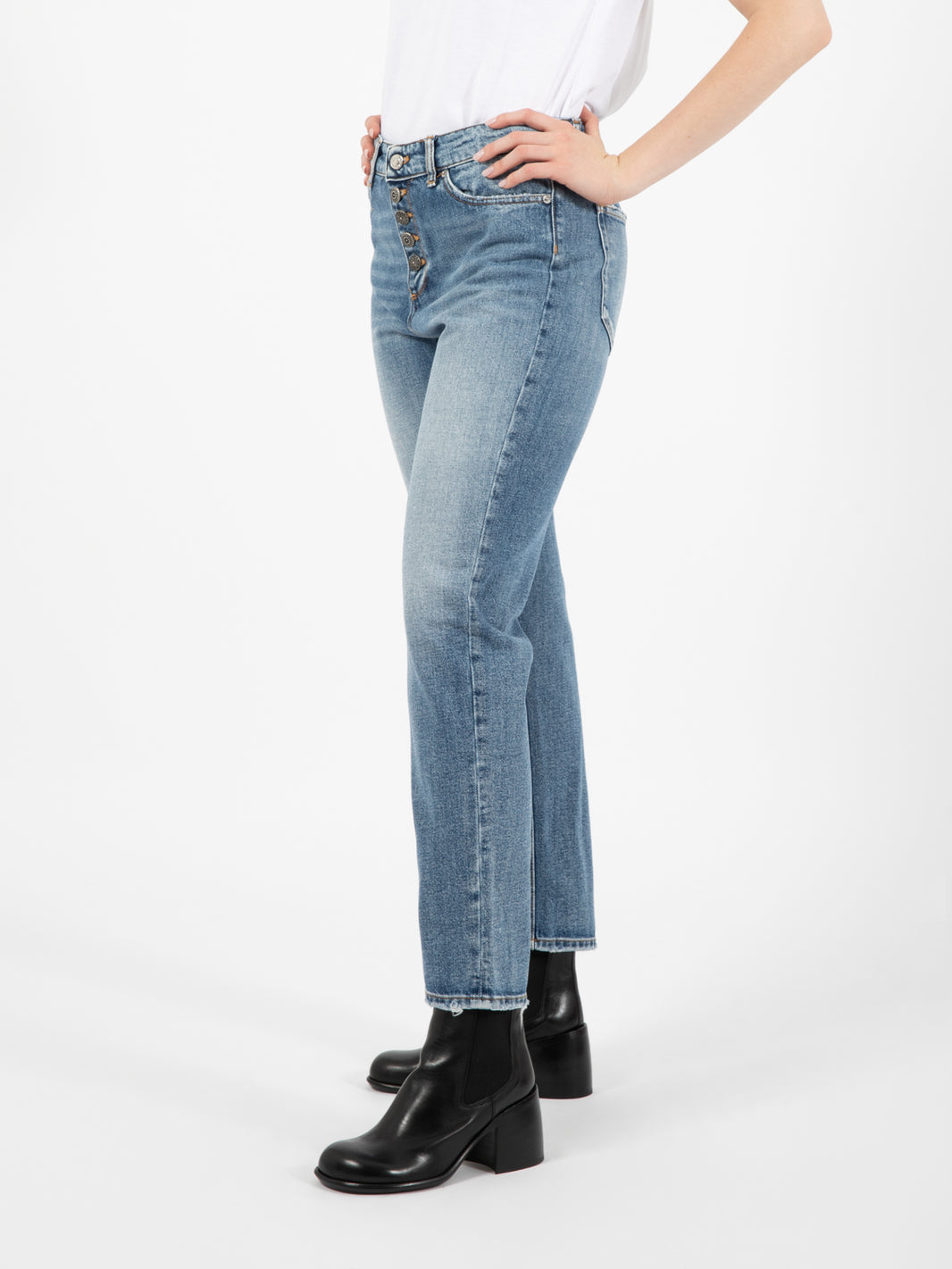 Jeans Piper dettaglio bottoni blu medio