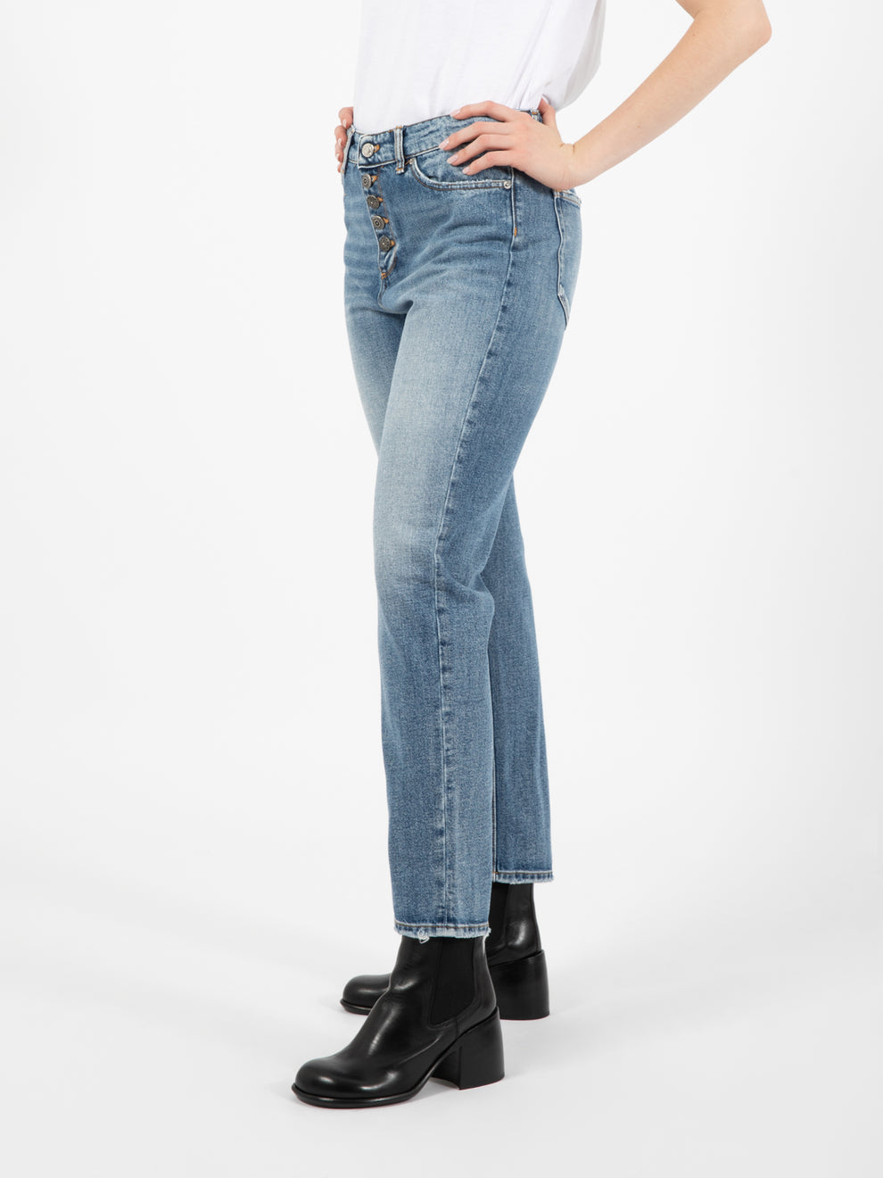 Jeans Piper dettaglio bottoni blu medio