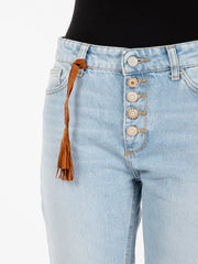 VICOLO - Jeans Piper dettaglio bottoni denim chiaro