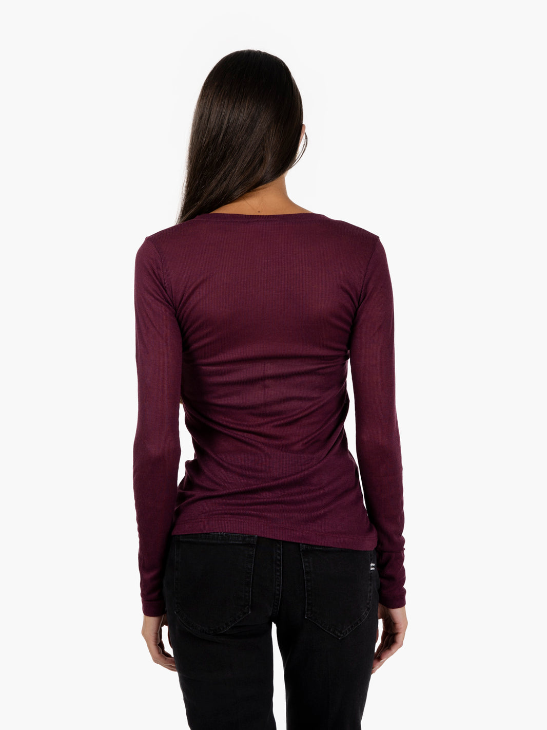 Maglia serafino misto cashmere bordeaux