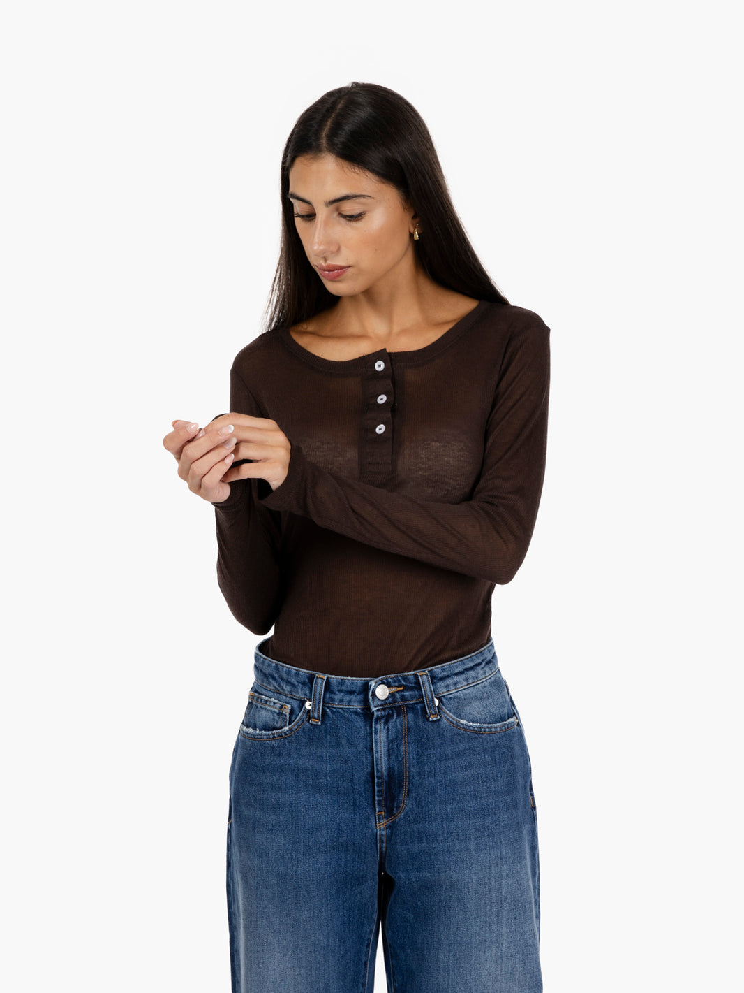 Dark brown cashmere blend seraph sweater