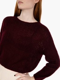 Burgundy wool crop sweater