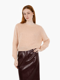 Pink wool crop sweater