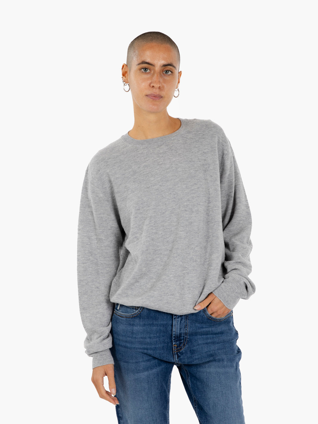 GREY WOOL CREW NECK 22007_GREY