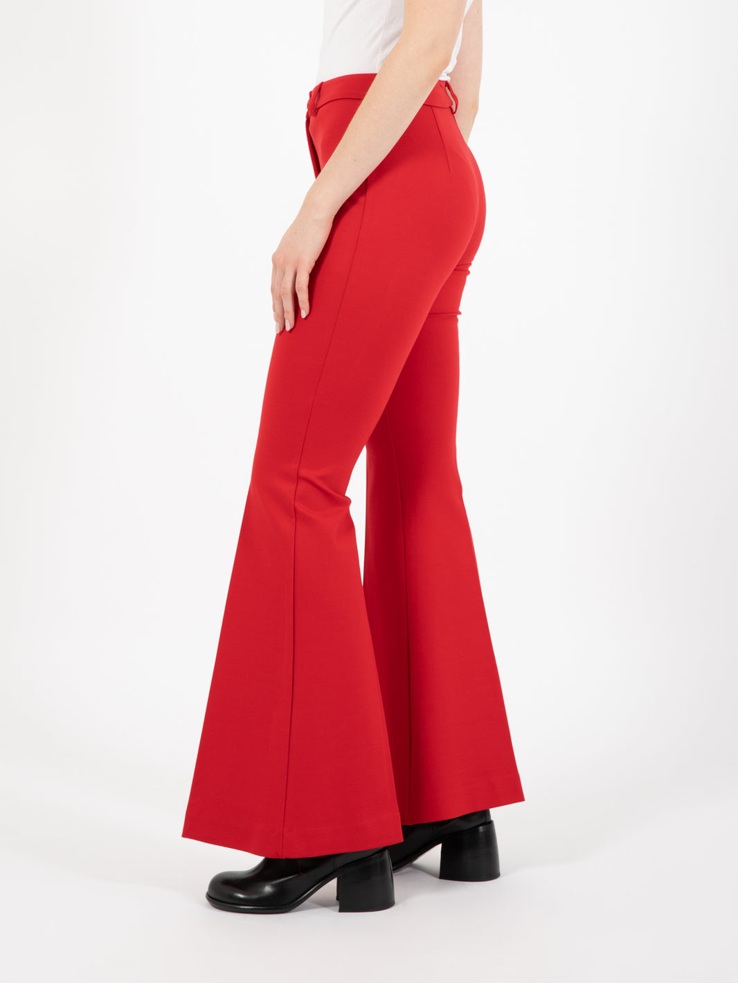 Pantalone elegante flare rosso