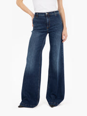 VICOLO - Pantalone wide in denim Elena blu