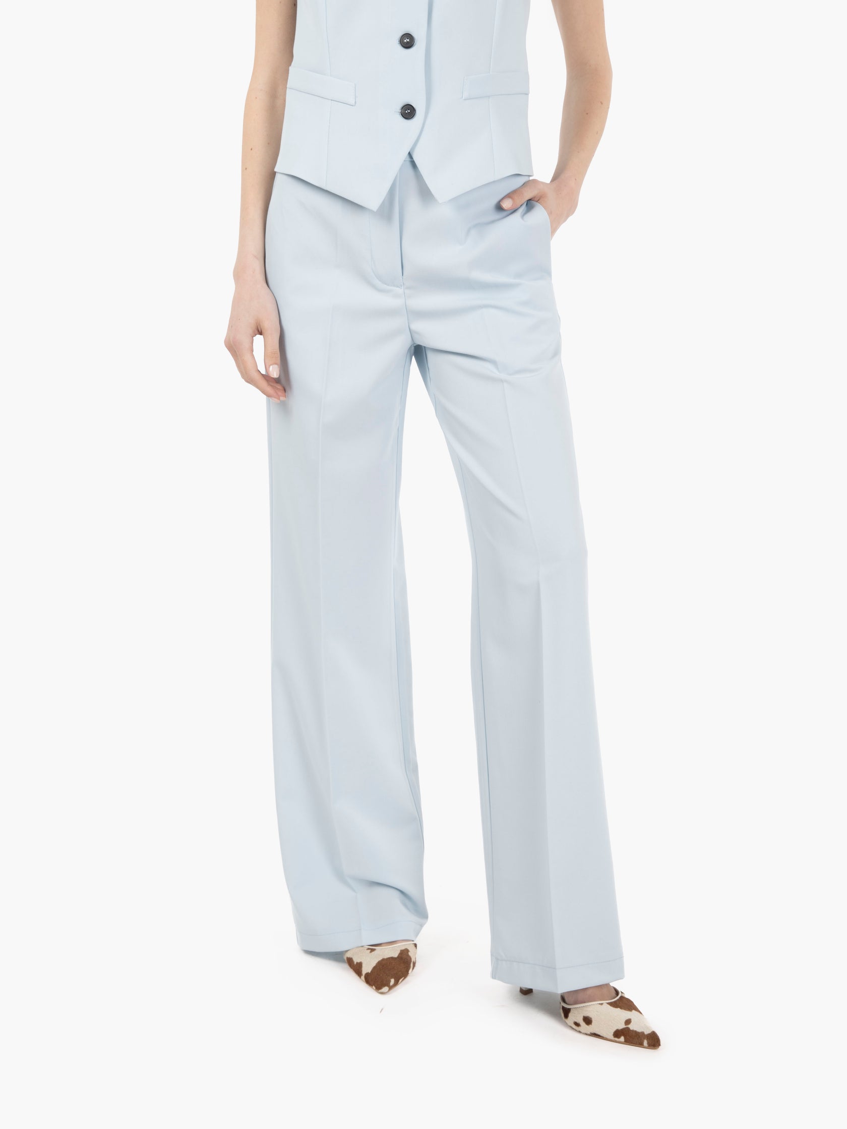 Pantaloni palazzo azzurro