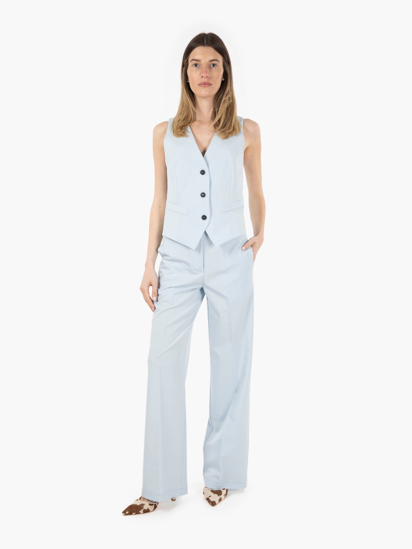 Pantaloni palazzo azzurro