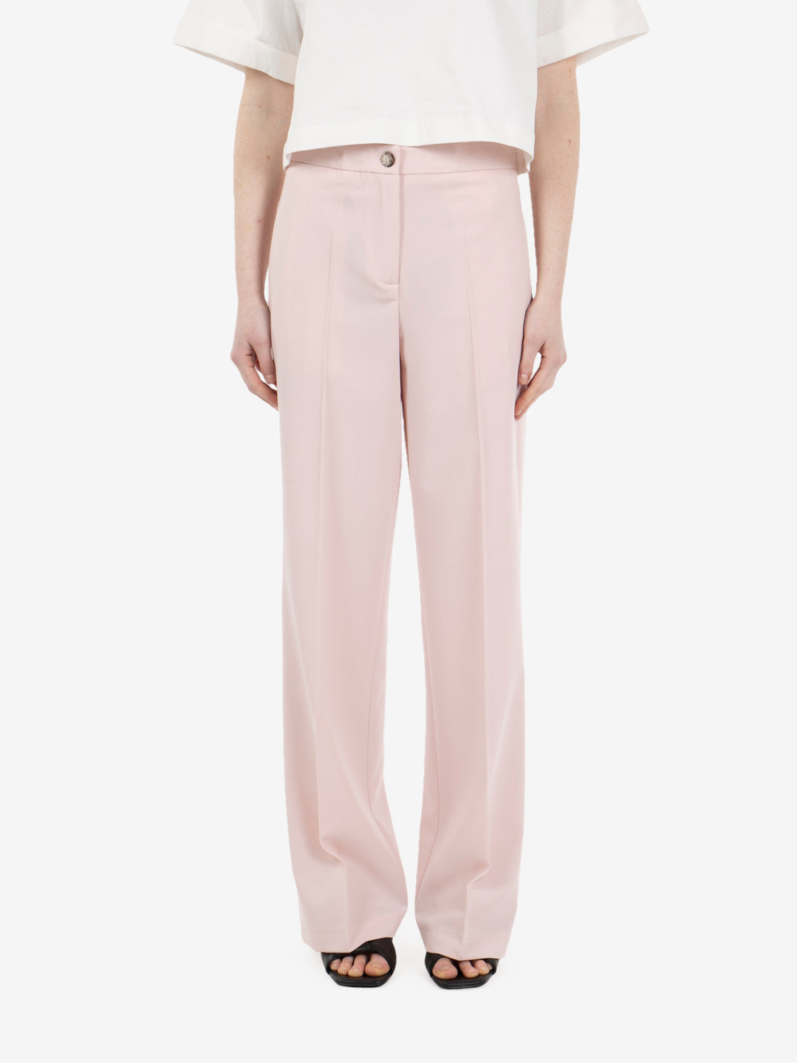 Pink straight fit trousers