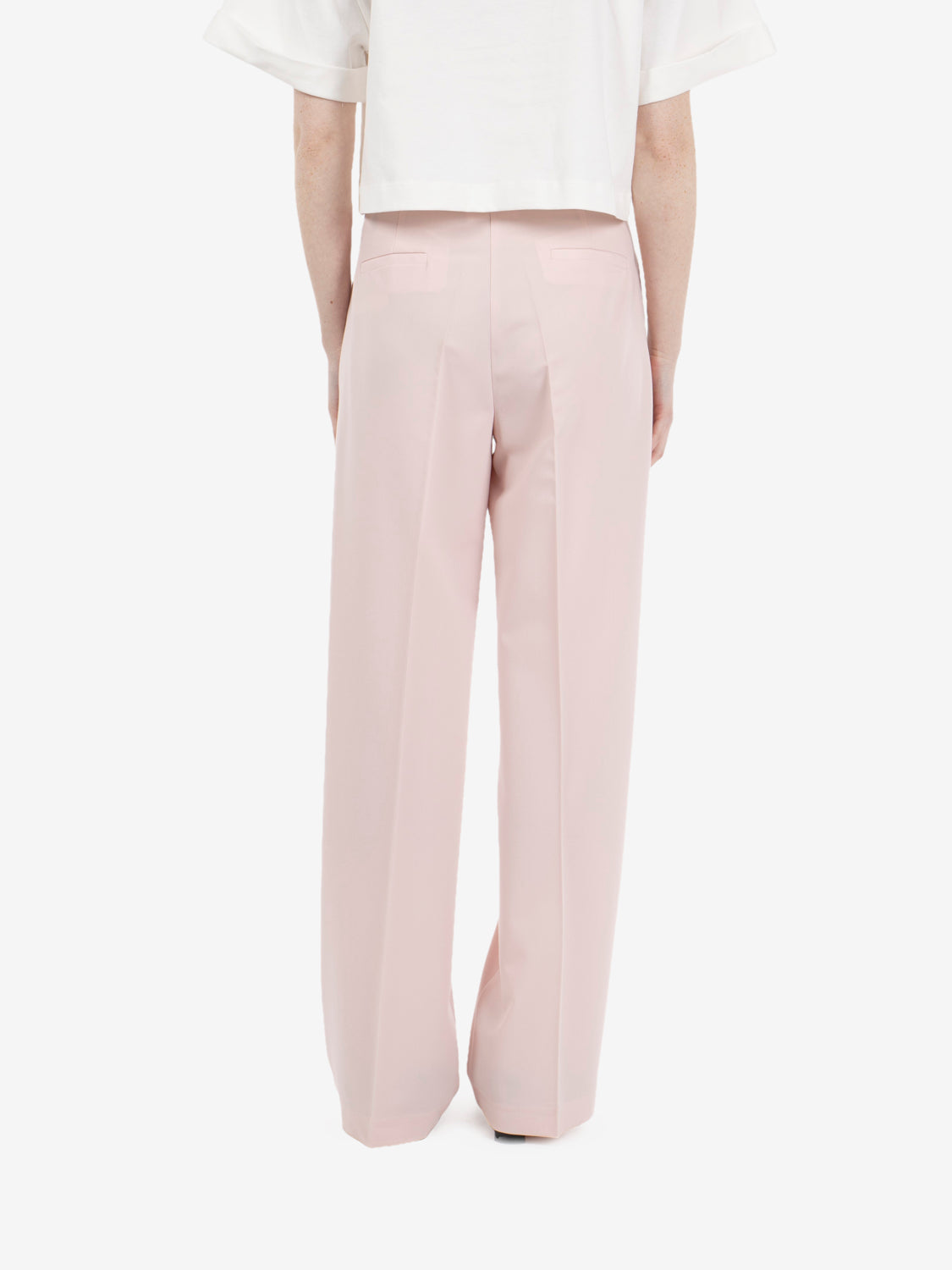 Pink straight fit trousers