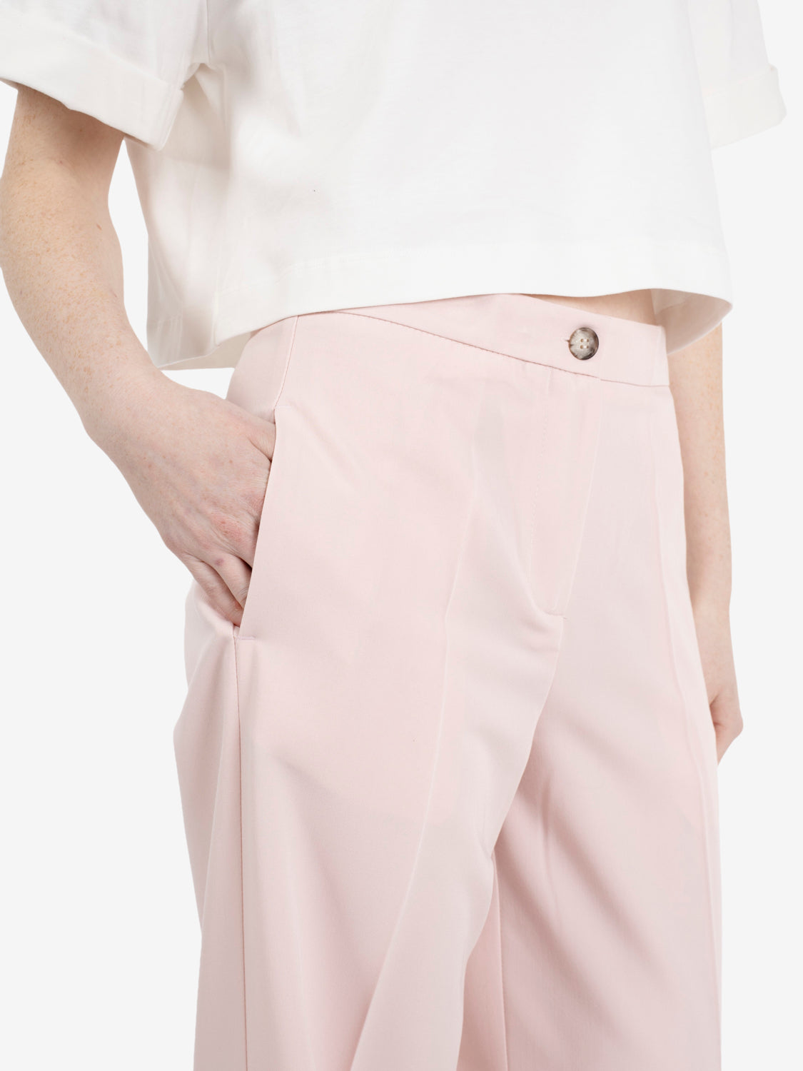 Pink straight fit trousers