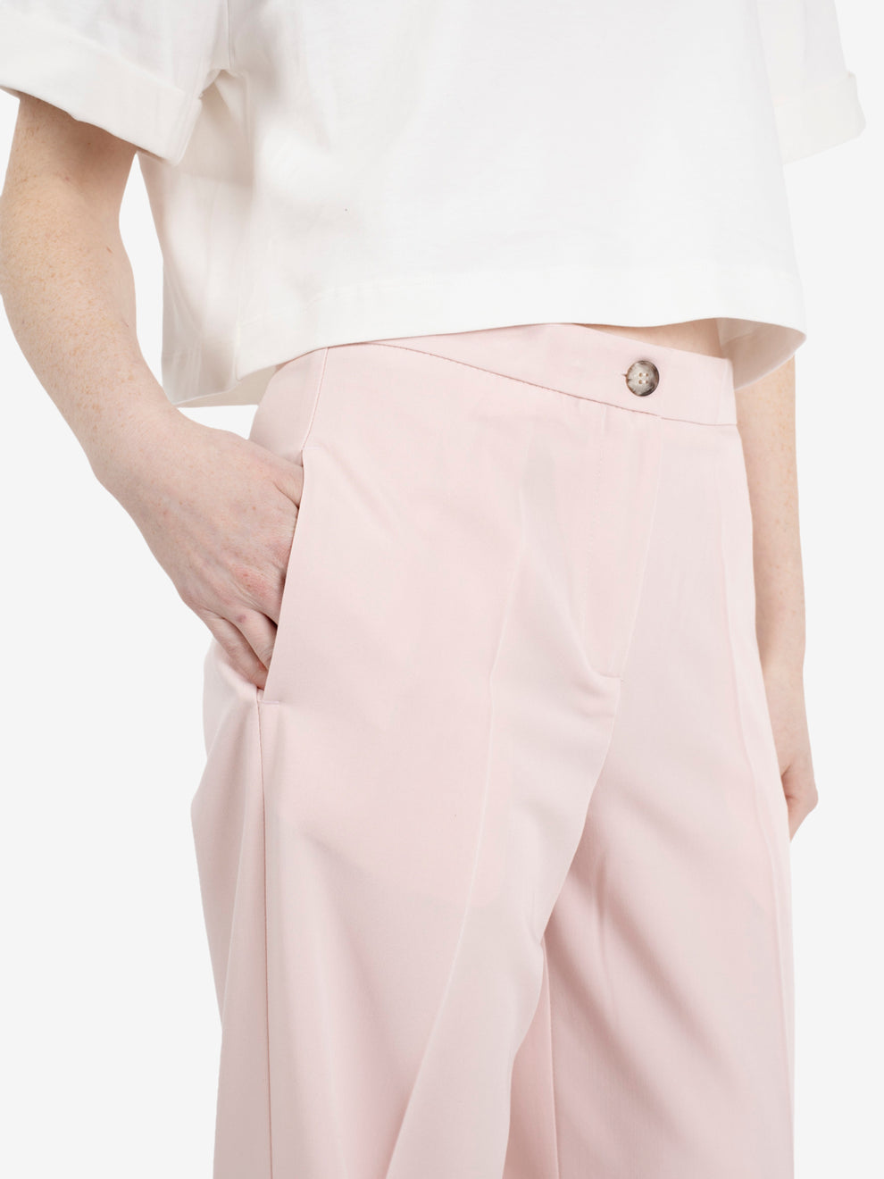 Pink straight fit trousers