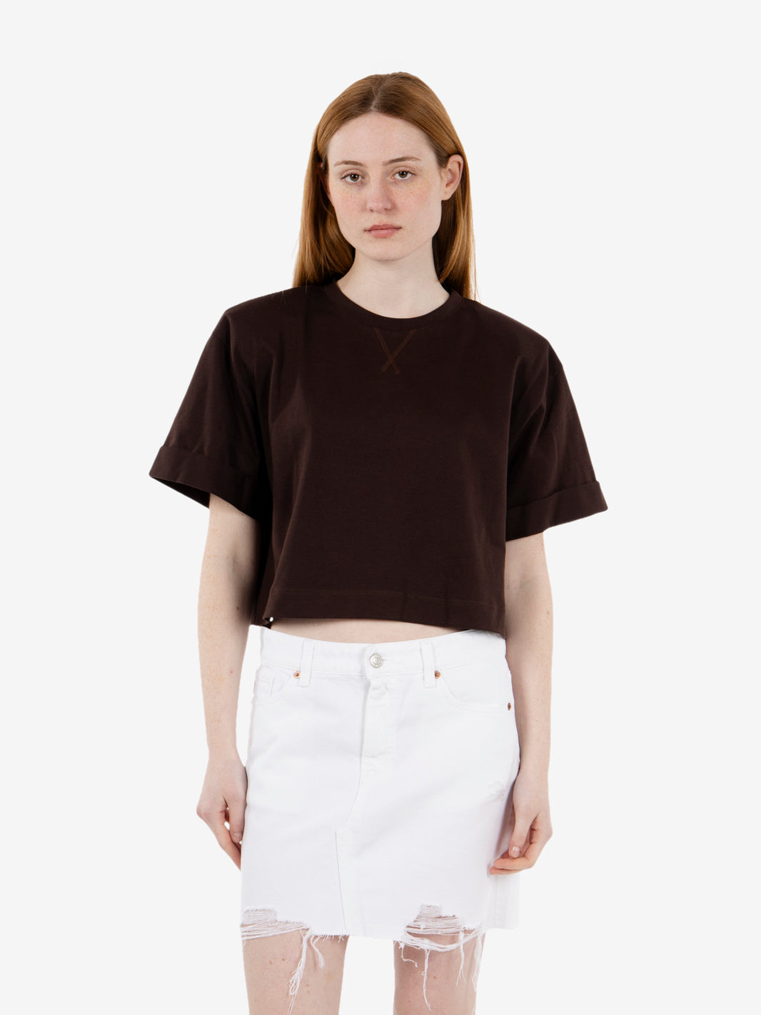 Dark brown crop top