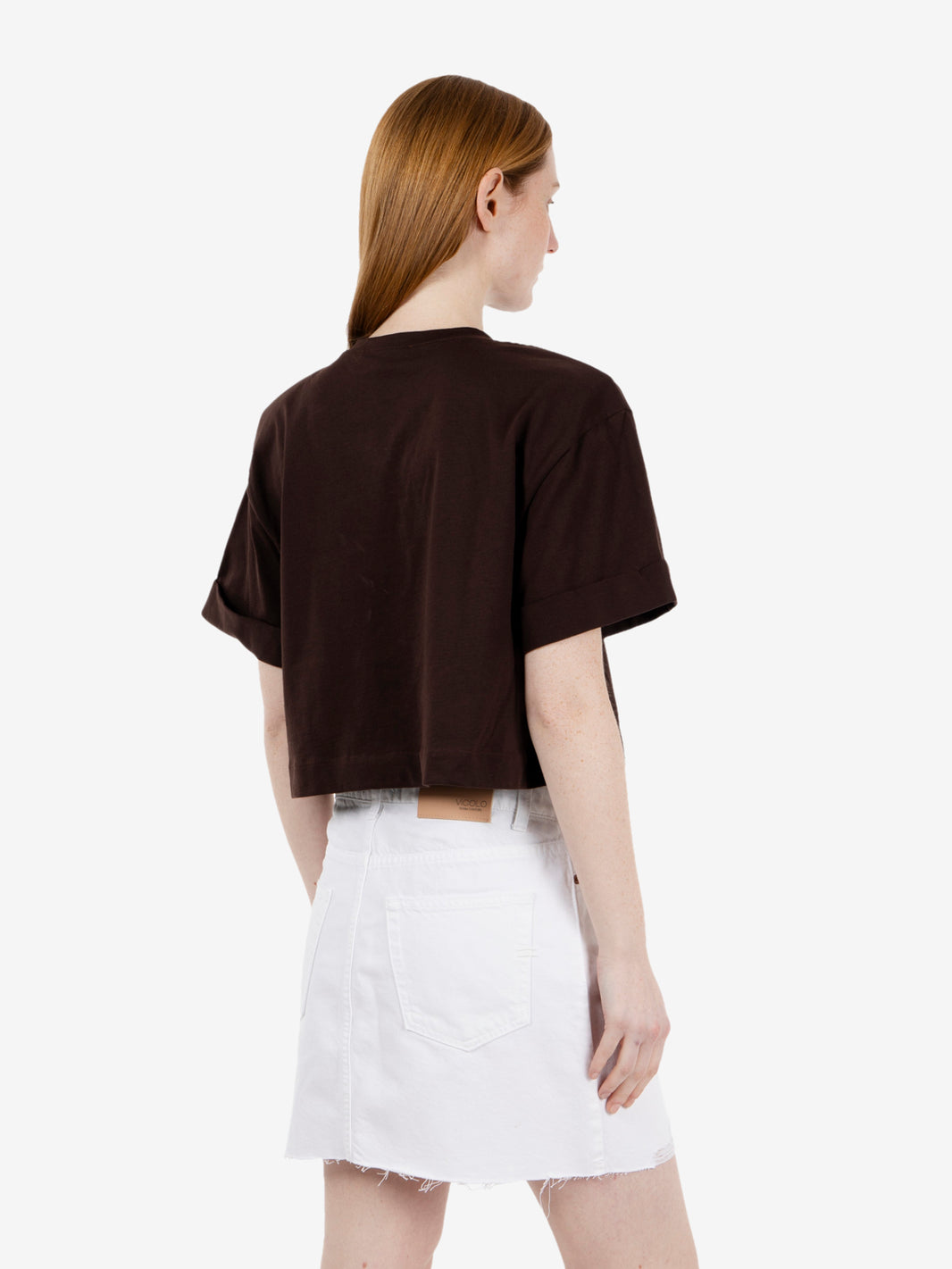 Dark brown crop top