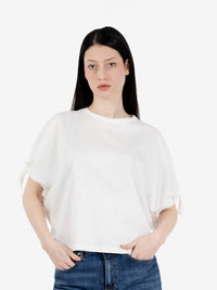 White oversized T-shirt with ties