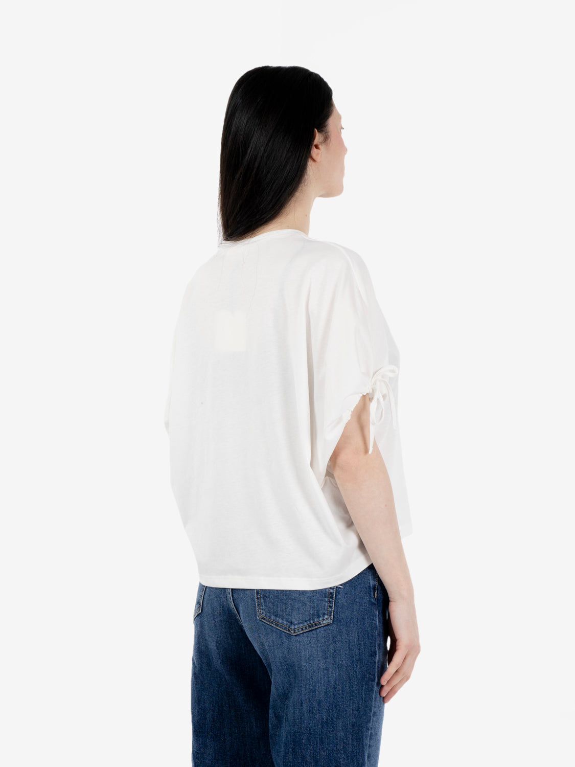 White oversized T-shirt with ties