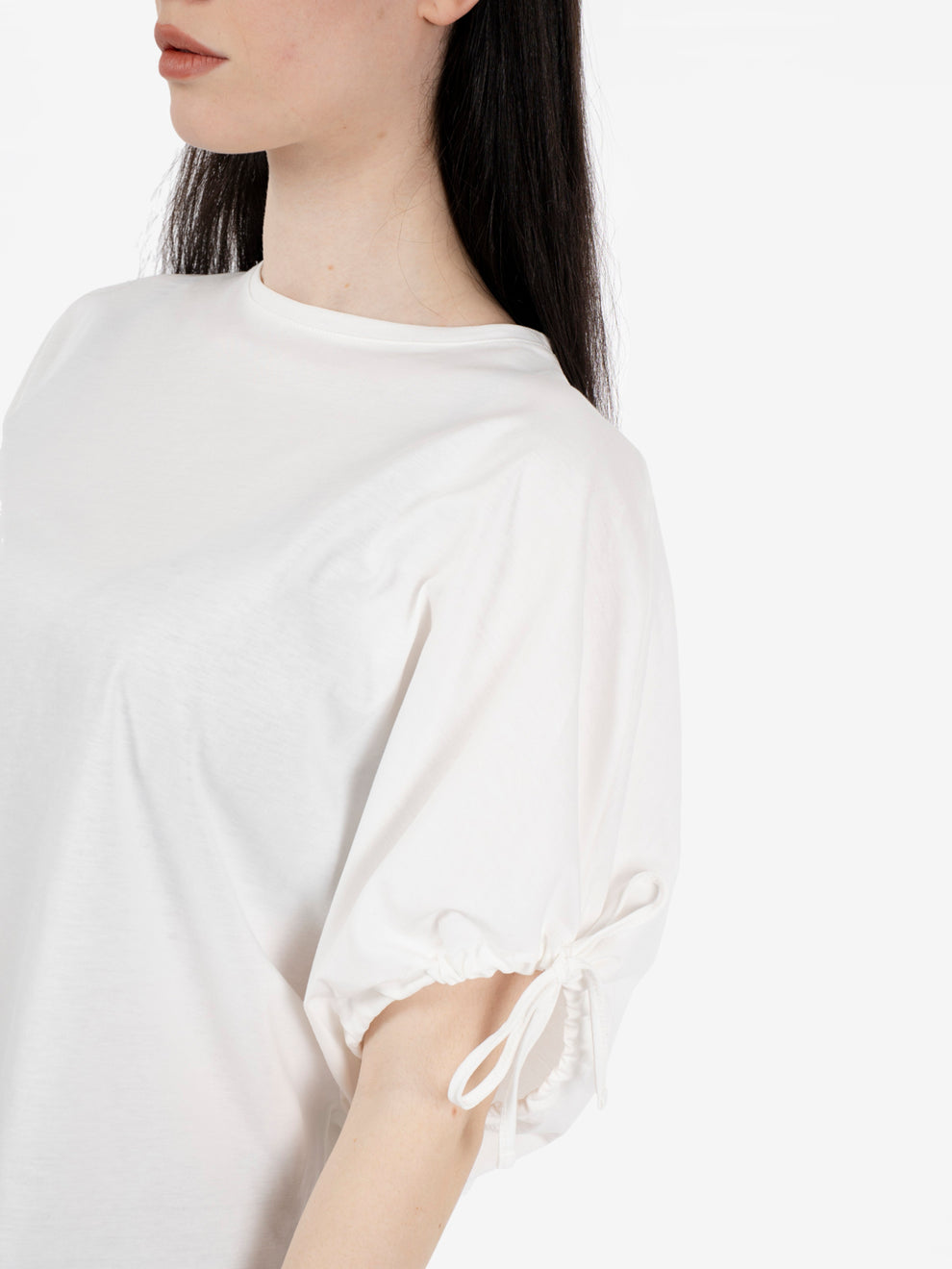 White oversized T-shirt with ties