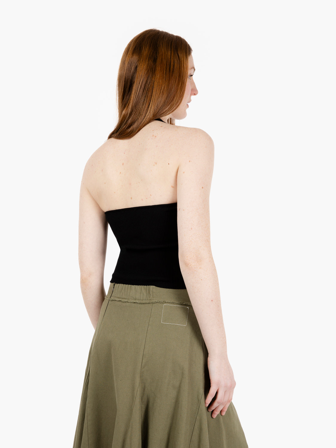 Top collo halter nero