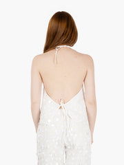 VICOLO - Top con paillettes bianco