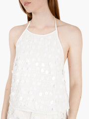 VICOLO - Top con paillettes bianco