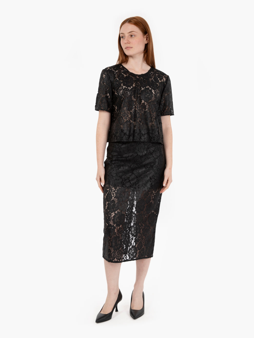 Top pizzo nero