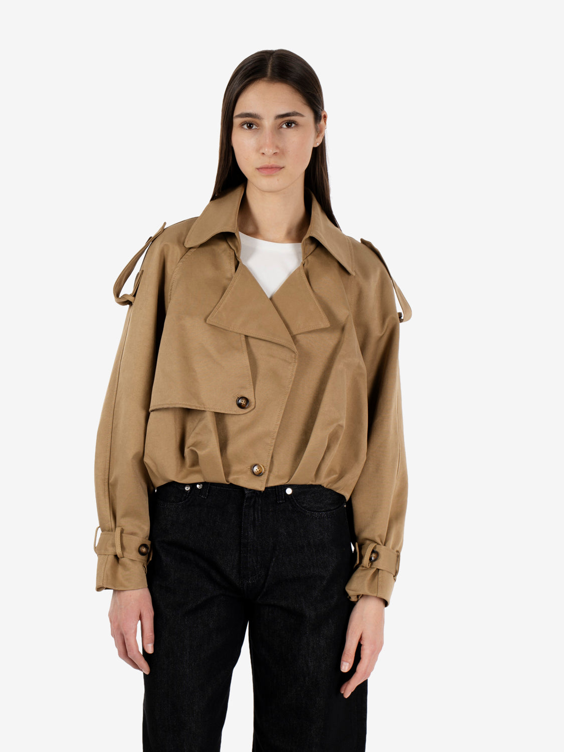 Trench crop beige