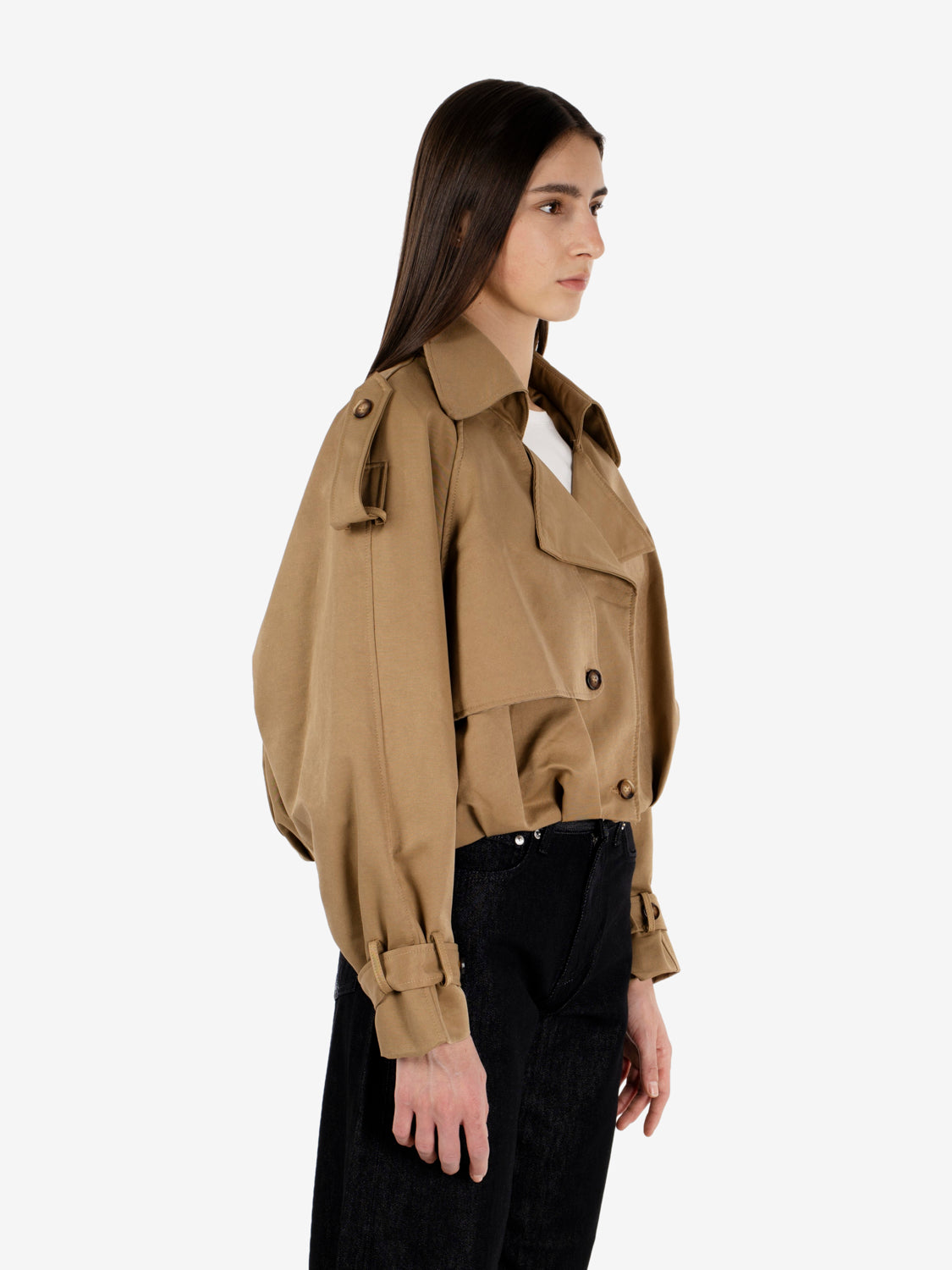 Trench crop beige