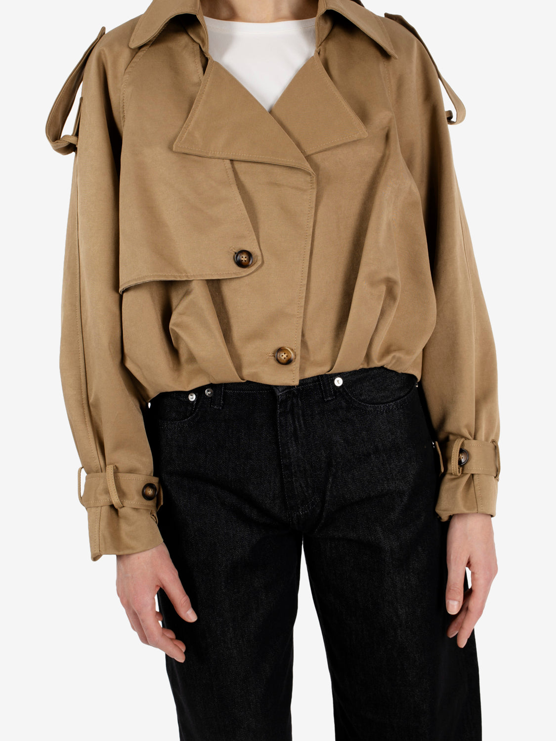 Trench crop beige